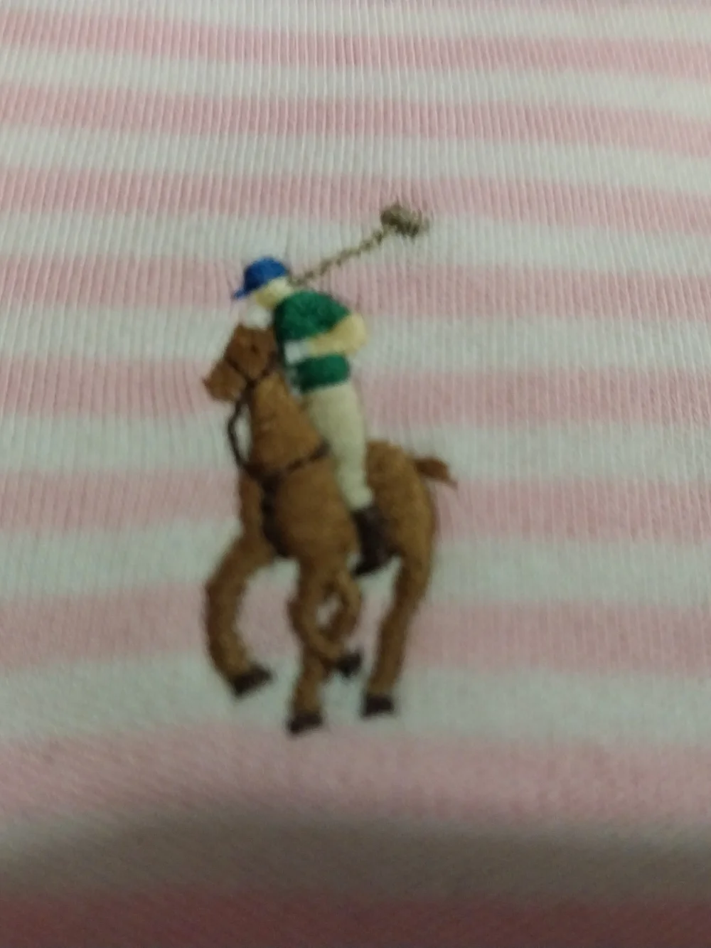Polo by Ralph Lauren Men' Pink Striped Cotton Polo Shirt Size S